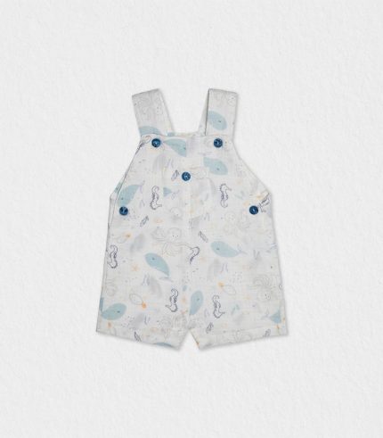 Baby boy dungarees Daniel with playful print and adjustable fit.