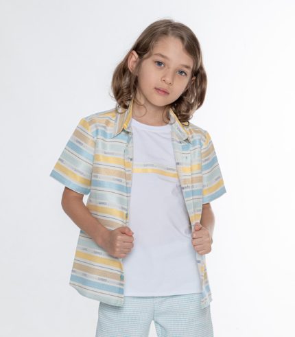 Elegant jacquard boy shirt for summer events