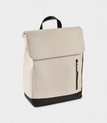 Father attaching baby changing bag to stroller outside Burj Khalifa at sunset, showcasing unisex minimalist style and fast Dubai fulfilment worldwide; perfect maternity bag for travel‑ready parents.