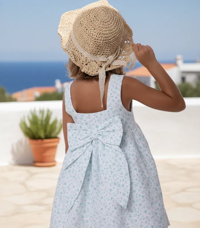 DRESS-BELLA-AQUA-MINI-FLOWER-1-ORIGINAL girls summer dress babywear