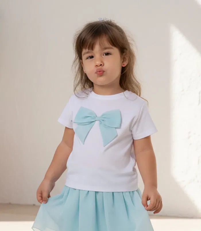 T-SHIRT-CORA-WITH-BOW-WHITE-AQUA-1-ORIGINAL girl cotton t-shirt babywear